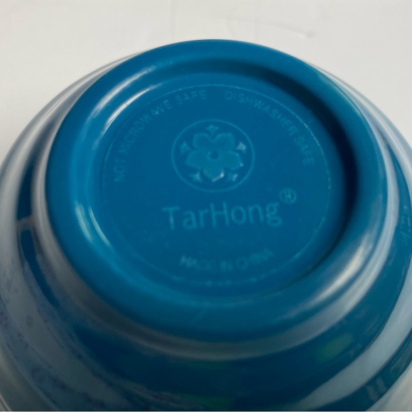 TarHong Melamine Bowls Set Of 4 Turquoise Aqua Blue 5.75” Tar Hong Nesting - Picture 6 of 16
